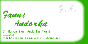 fanni andorka business card